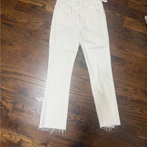 MOTHER Women's Off-White Straight Leg Jeans